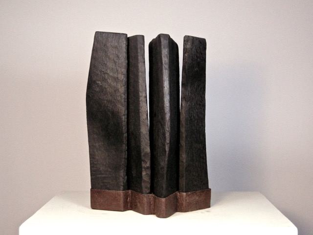Clan, 2020, charred oak, iron, height 32 cm