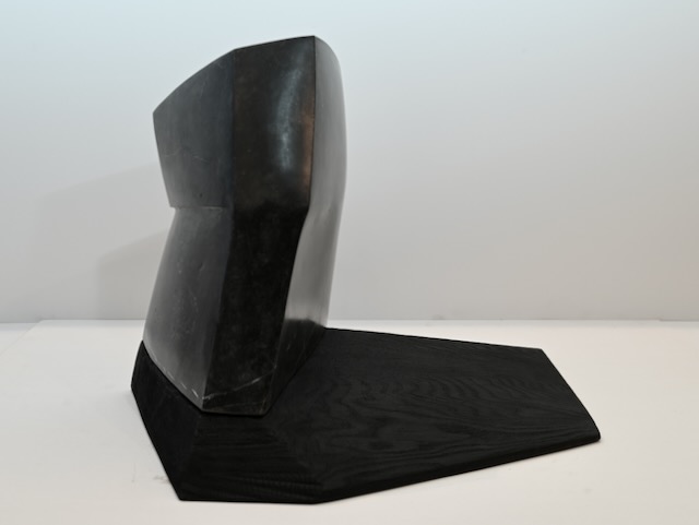 Reflection, 2021, basalt, charred ash, height 39 cm