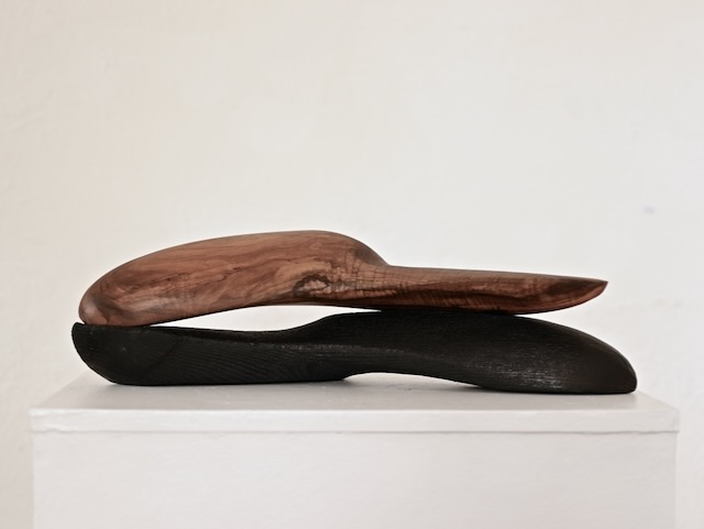 Counterparts 2019, olive wood,  charred ash, length 35 cm