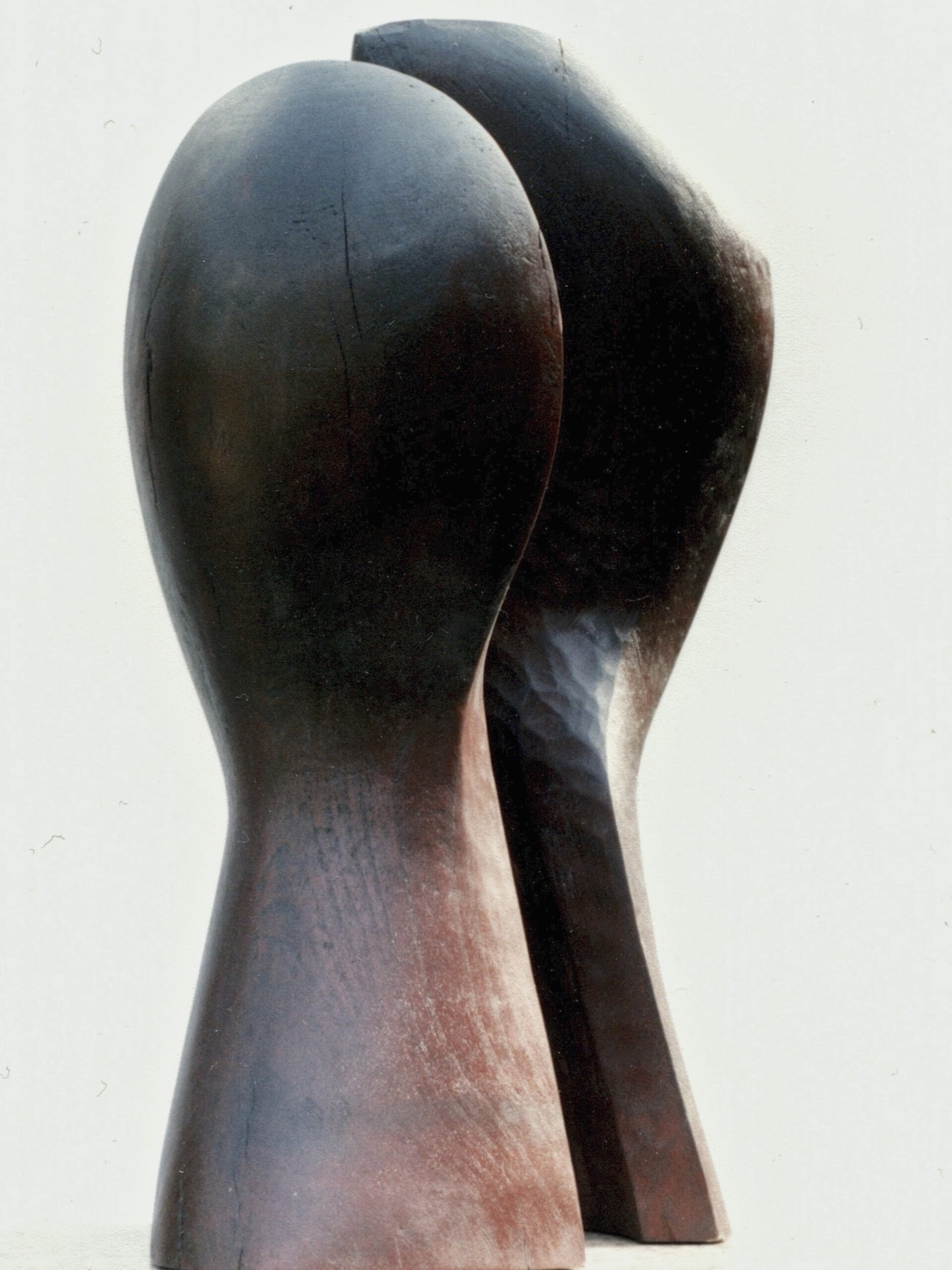 Head opened up, 2000, pear painted, height 40 cm