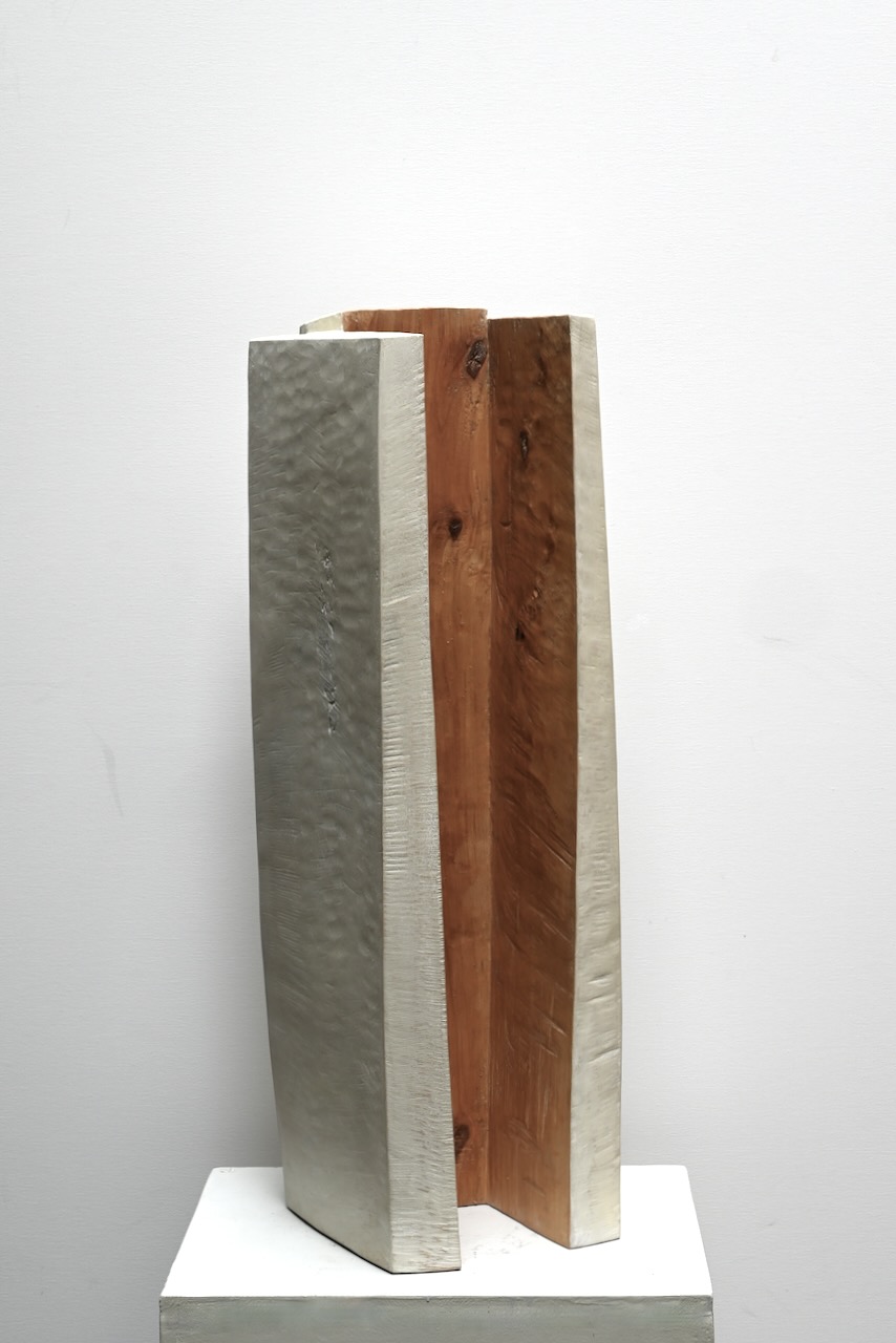 Inside outside, 2023, birch, partly painted, height 100cm