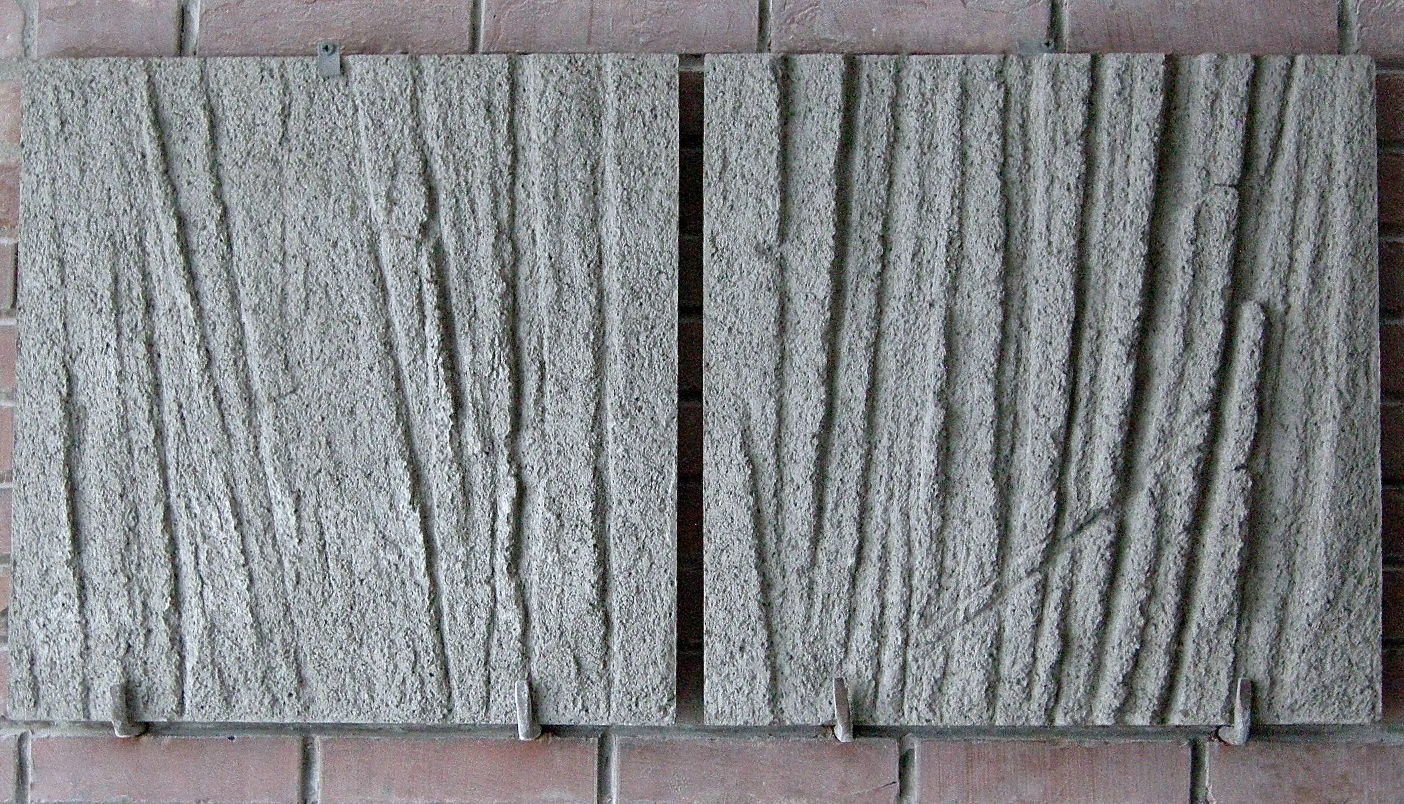 Vertical structure II, 2010, Relief zweiteilig, Beton, 55 x 100 cm